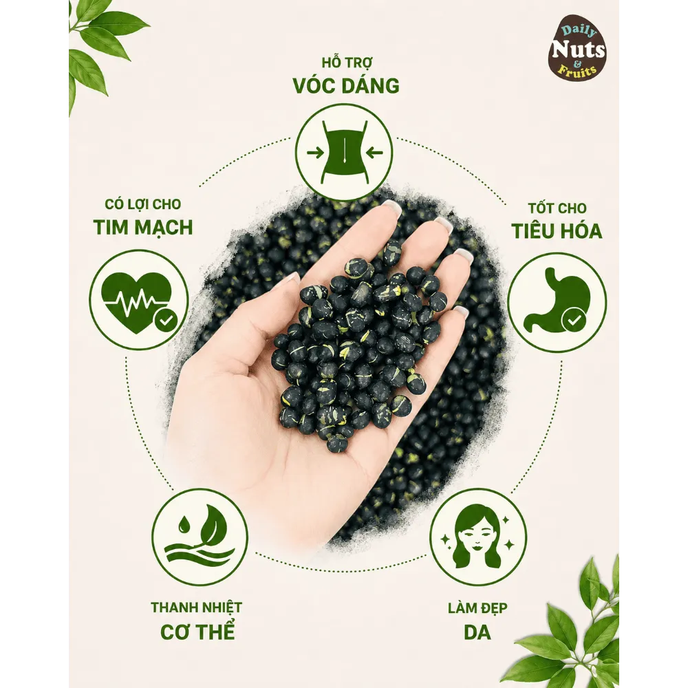 Đậu nành đen xanh lòng rang 2 Đậu nành đen xanh lòng rang 2